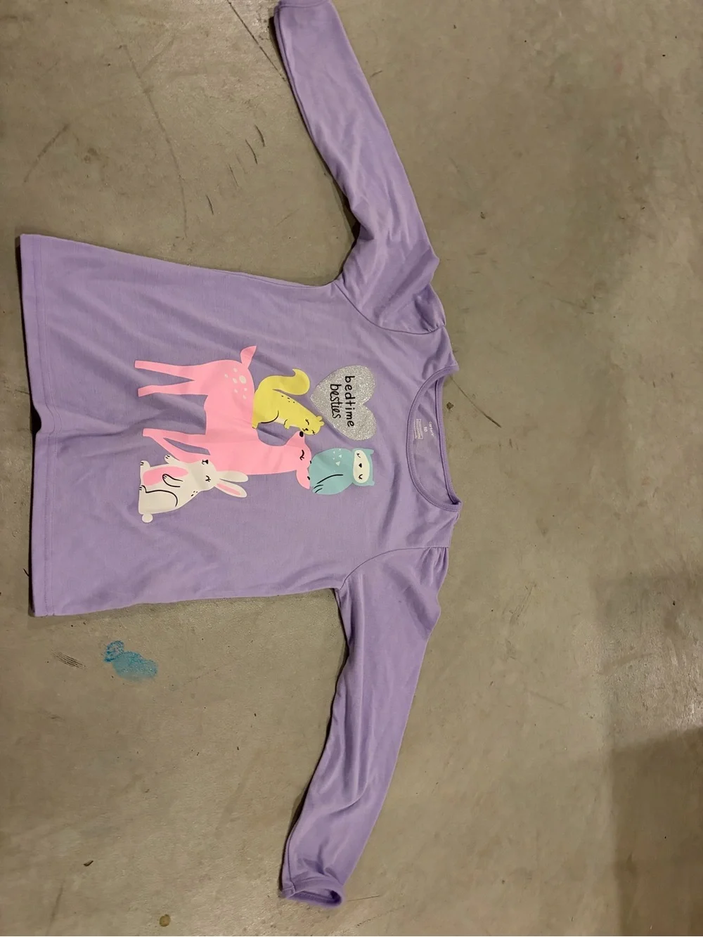 Kids Purple Heart-Print Pajama Set